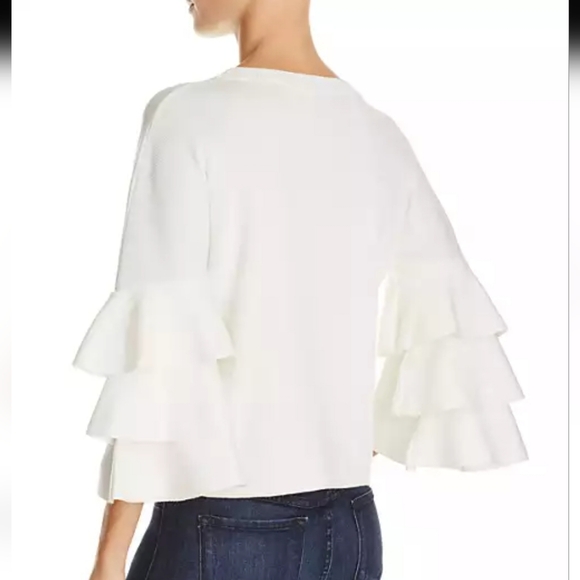 Anthropologie Endless Rose Tiered Ruffle Sleeve Blouse - Picture 4 of 11